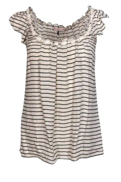 Rebecca Taylor - Striped Top w/ Jewel Neckline Sz 0
