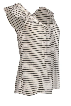 Rebecca Taylor - Striped Top w/ Jewel Neckline Sz 0