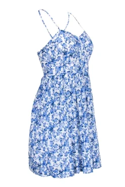 Rebecca Taylor - White & Blue Floral Bustier Dress Sz 0