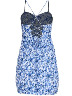 Rebecca Taylor - White & Blue Floral Bustier Dress Sz 0