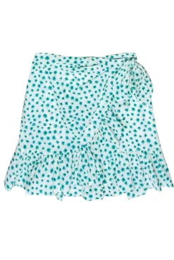 Rebecca Taylor - White & Green Cotton Floral Faux Wrap Skirt Sz 6