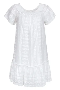 Rebecca Taylor - White Embroidered Short Sleeve Off The Shoulder Dress Sz 6