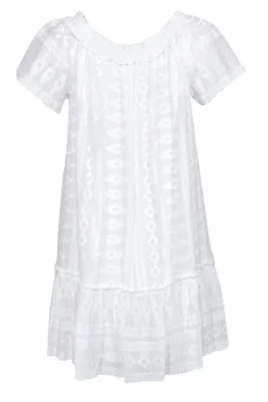 Rebecca Taylor - White Embroidered Short Sleeve Off The Shoulder Dress Sz 6