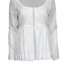 Rebecca Taylor - White Pleated Waist Tie Front Top Sz M
