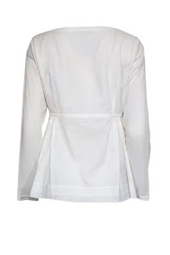 Rebecca Taylor - White Pleated Waist Tie Front Top Sz M