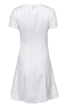 Rebecca Taylor - White Textured Short Sleeve Fit & Flare Dress Sz 2