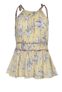 Rebecca Taylor - Yellow & Multicolor Floral Print Sleeveless Top Sz 4