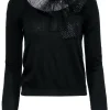 Red Valentino - Black Knit w/ Tulle Neck Tie Detail Sz S