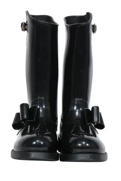 Red Valentino - Black Rubber Rain Boots w/ Bow Sz 9