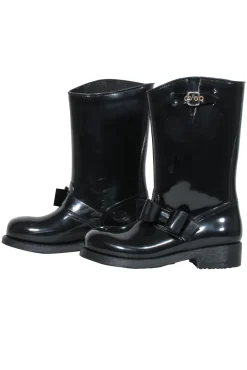 Red Valentino - Black Rubber Rain Boots w/ Bow Sz 9