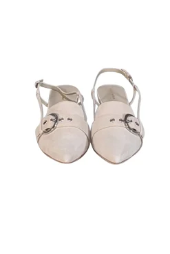 Reformation - Beige Suede Strappy Kitten Heel Sz 7.5