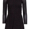 Reformation - Black & Red Polka Dot A-Line Long Sleeve Dress Sz 4
