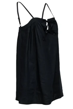 Reformation - Black Sleeveless Linen “Winifred” Shift Dress w/ Ties Sz 8