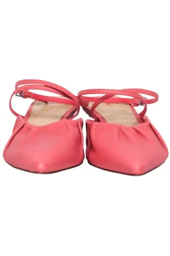 Reformation - Coral Pink Leather Pointed Toe Kitten Strappy Heels Sz 7.5