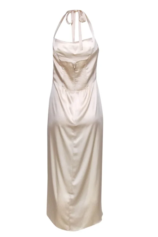 Reformation - Cream “Solana” Satin Halter Dress Sz 10