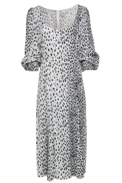 Reformation - Cream w/ Black Spotted Print Long Sleeve Maxi Dress Sz 12