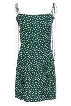 Reformation - Green & White Floral Print Sleeveless Dress Sz 12