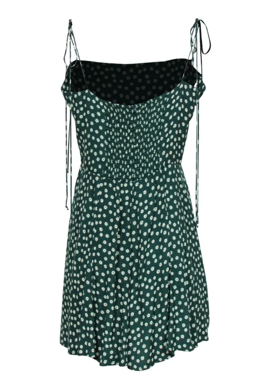 Reformation - Green & White Floral Print Sleeveless Dress Sz 12