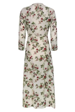 Reformation - Ivory, Red & Green Rose Print 