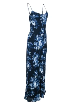 Reformation - Navy & Blue Floral Print "Parma" Dress Sz XL