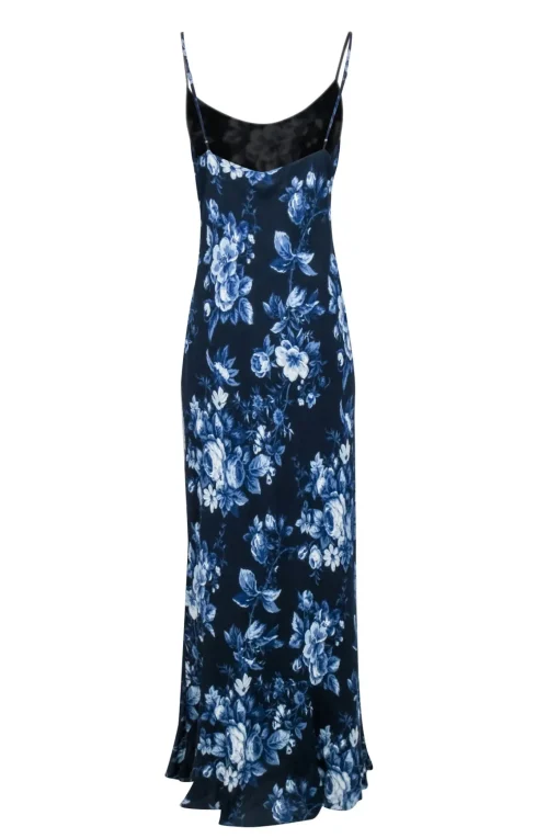 Reformation - Navy & Blue Floral Print "Parma" Dress Sz XL