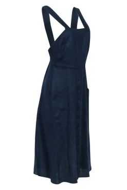 Reformation - Navy Linen Sleeveless Dress Sz 4