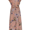 Reformation - Pink, Blue & Green Floral Print Maxi Wrap Dress Sz L