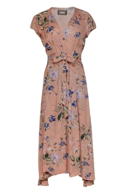 Reformation - Pink, Blue & Green Floral Print Maxi Wrap Dress Sz L