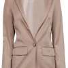 Reformation - Tan Single Button Blazer w/ Shoulder Pads Sz XS