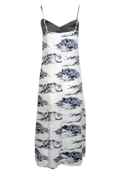 Reformation - White & Blue Toile Print Linen Midi Dress Sz XS