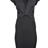 Reiss - Black Cap Sleeve Knee Length Cocktail Dress Sz 2