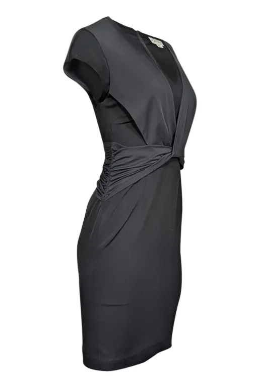 Reiss - Black Cap Sleeve Knee Length Cocktail Dress Sz 2