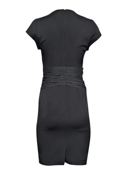 Reiss - Black Cap Sleeve Knee Length Cocktail Dress Sz 2