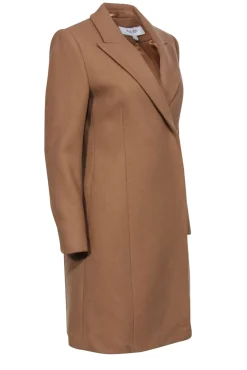 Reiss - Camel Button-Up Longline Wool Blend "Evie" Coat Sz 6
