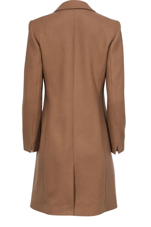 Reiss - Camel Button-Up Longline Wool Blend "Evie" Coat Sz 6