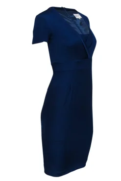 Reiss - Dark Blue Short Sleeve Sheath Dress Sz 2