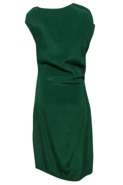 Reiss - Green Boat Neck Ruched Cocktail Dress Sz 8