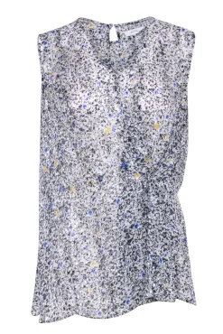 Reiss - Grey & Black Speckled Sleeveless Top Sz 10