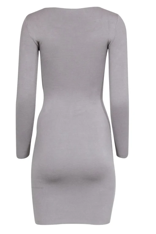 Reiss - Grey Knit Bodycon Dress w/ Chest Cutout Sz 2