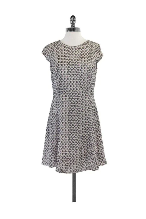 Reiss - Grey Scala Chain Print Dress Sz 8