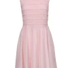 Reiss - Light Pink Smocked & Ruffled Sleeveless Fit & Flare Dress Sz 12