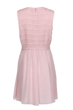 Reiss - Light Pink Smocked & Ruffled Sleeveless Fit & Flare Dress Sz 12