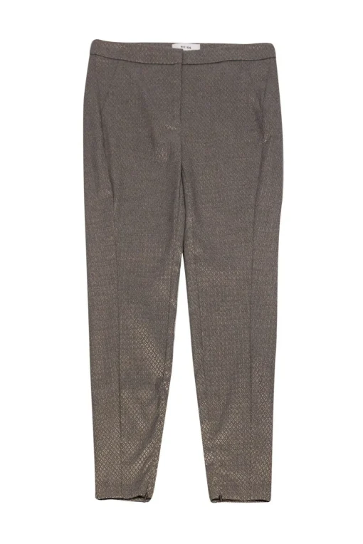 Reiss - Metallic Gray Brocade Slacks Sz 6
