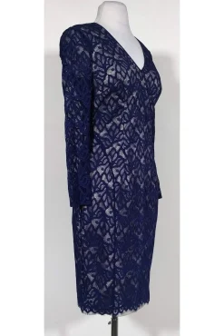 Reiss - Navy Lace Fitted Dress Sz 4