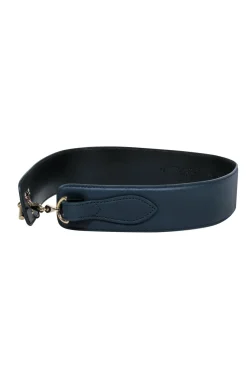 Reiss - Navy Leather Loop Clasp Belt