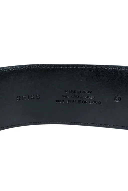 Reiss - Navy Leather Loop Clasp Belt