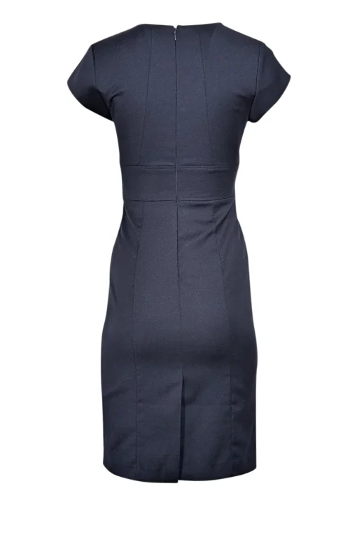 Reiss - Navy Short Cap Sleeve w/ Square Neckline Midi Dress Sz 2