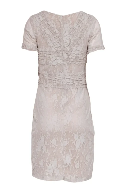 Reiss - Nude Lace Bodycon Dress w/ Waist Defining Details Sz 8