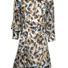 Reiss - White, Blue, Black, & Tan "Molly" Long Sleeve Mini Dress Sz 4
