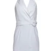 Reiss - White Faux Wrap Halter Mini Dress Sz 4
